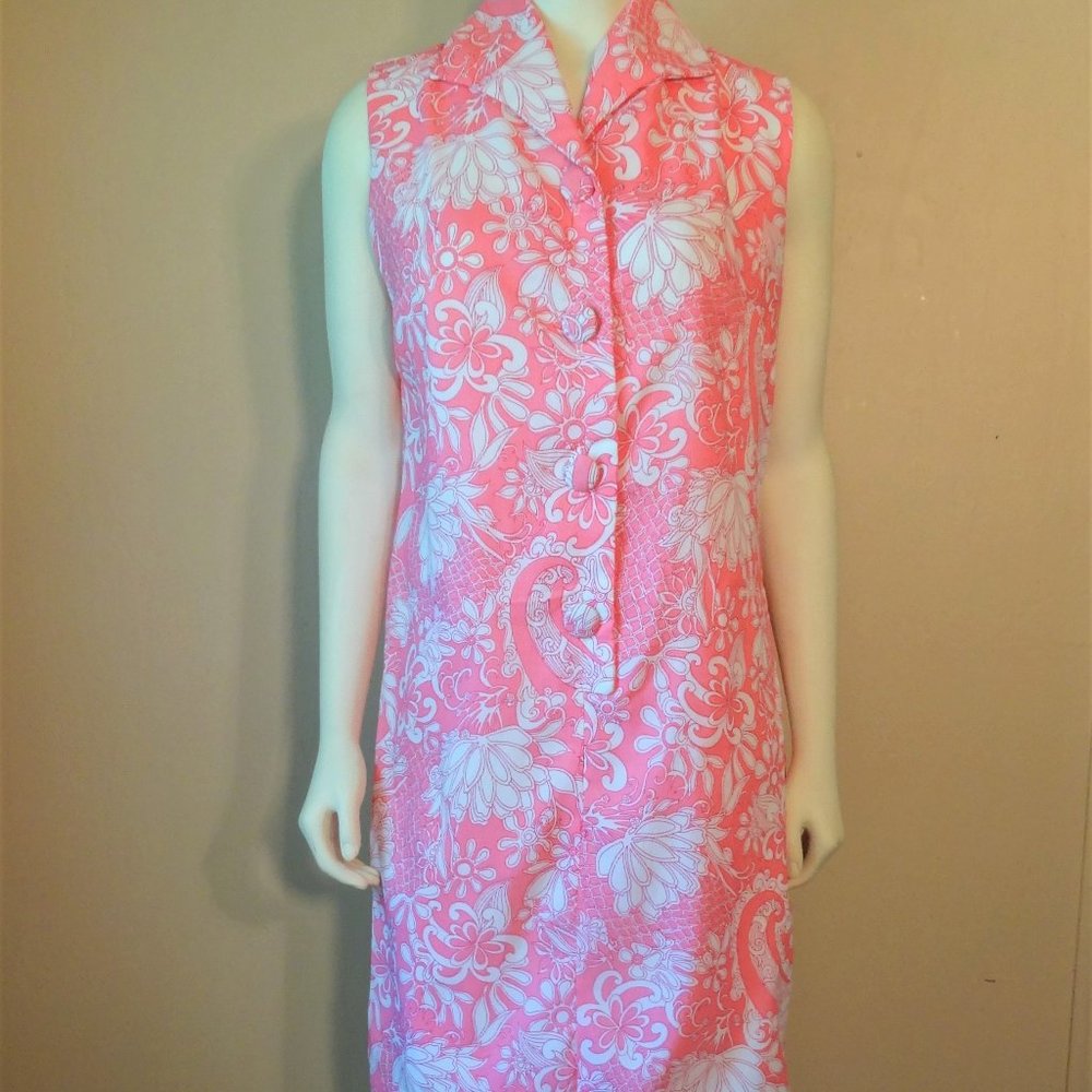 Vintage Dress Pink with Flowers
